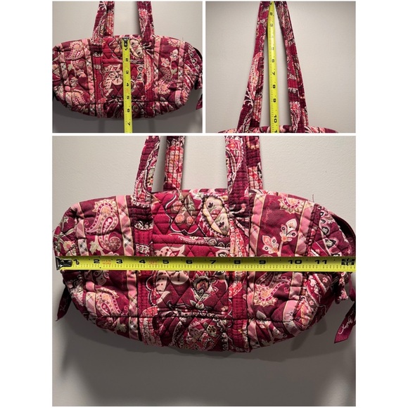 Vera Bradley Set of 3 in Maroon Pink Burgundy Patterns EUC Mini Bags & Zip Pouch - Picture 8 of 16